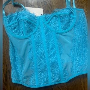 SHEIN Vibrant Blue Lace Bustier